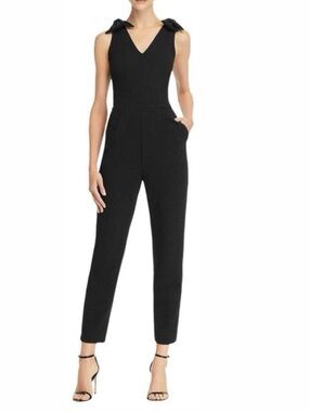 AQUA Black Jumpsuit with Tie Shoulders